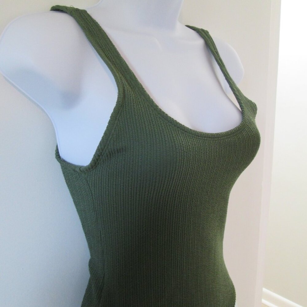 COTTON ON Junior's Low-Back One-Piece Swimsuit Khaki NWT Sz XS - Picture 2 of 8